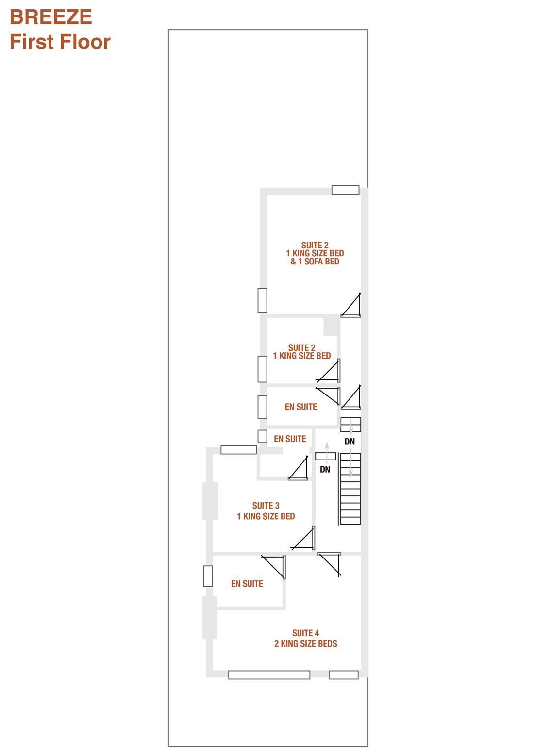 Ground floor plan for Salt-Rock Suites Blackpool Hotel