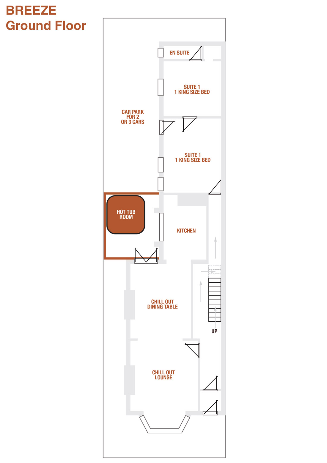 Ground floor plan for Salt-Rock Suites Blackpool Hotel